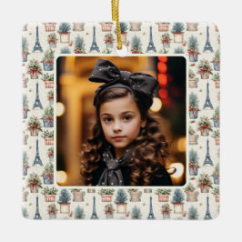 Photo Eiffel Torn Topiaries Paris jul Julgransprydnad Keramik