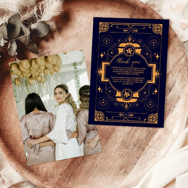 Photo Elegant Celestial Möhippa Tack Kort (Skapare uppladdad)