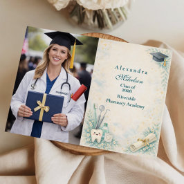 Photo Elegant Dentist White Coat Graduation Meddelande