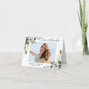PHOTO Elegant Eucalyptus Greenery Studenten Tack Kort