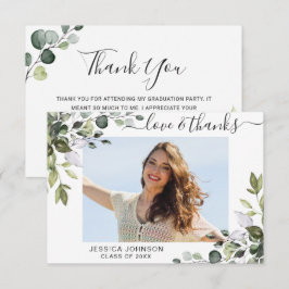 PHOTO Elegant Eucalyptus Greenery Studenten Tack Kort