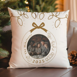 Photo Elegant Guld Line Art jul Kudde