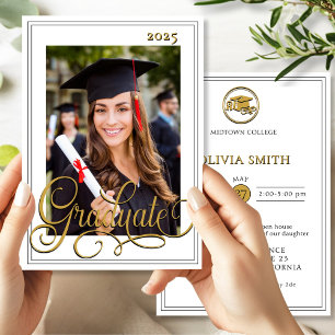 Photo Elegant Script Student Open House Inbjudningar