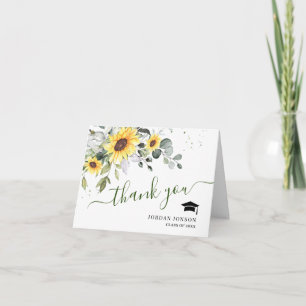 PHOTO-Elegant Solblommor Eucalyptus Studenten Tack Kort