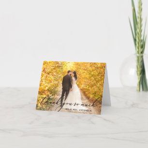 Photo Elegant Vacker Calligraphy Bröllop Note Tack Kort