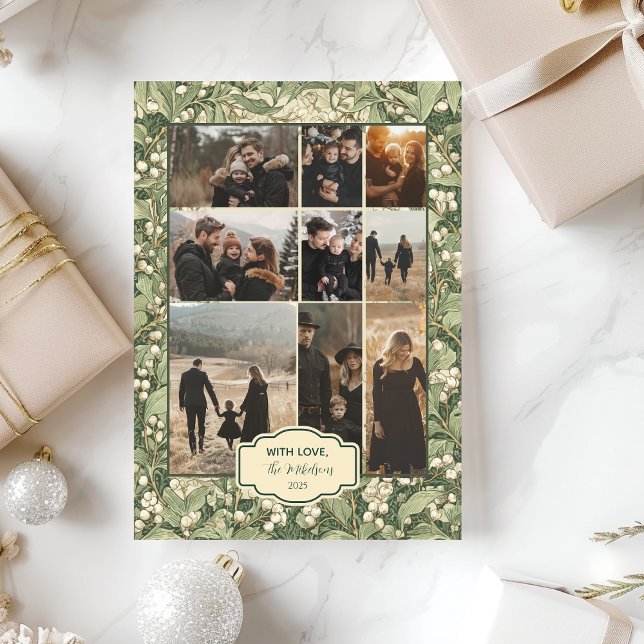 Photo Elegant White Holly-jul Julkort (Skapare uppladdad)