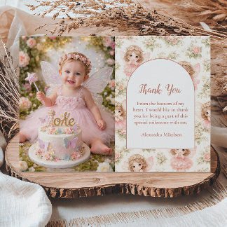Photo Fairy 1st Birthday Storybook Tack Kort
