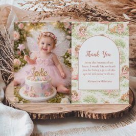 Photo Fairy Garden First Birthday Tack Kort