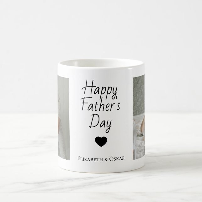 Photo Far's Day Mugg med Kids' Namn - Gift (Center)