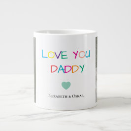 Photo Far's Day Mugg med Kids' Namn - Gift Jumbo Mugg