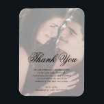 Photo Faux Vellum Tack Elegant bröllop Favor Magnet<br><div class="desc">Modern bröllopsfavoritmagnet med "Tack" i ett elegant-skript tillsammans med ett rent överlägg över ditt favoritfoto. Chic- och snyggt-magneter är underbara eftersom ett personlig bröllop gynnar dina gäster så att de vill behålla.</div>