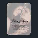 Photo Faux Vellum Tack Elegant bröllop Favor Magnet<br><div class="desc">Modern bröllopsfavoritmagnet med "Tack" i ett elegant-skript tillsammans med ett rent överlägg över ditt favoritfoto. Chic- och snyggt-magneter är underbara eftersom ett personlig bröllop gynnar dina gäster så att de vill behålla.</div>