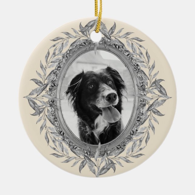 Photo Festive Helgdag Silver Julgransprydnad Keramik (Framsidan)