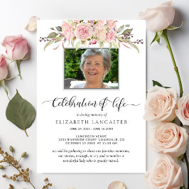 Photo Firande of Life, Blommigt begraver Inbjudan