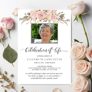 Photo Firande of Life, Blommigt begraver Inbjudan