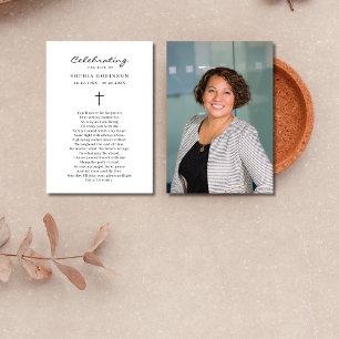 Photo Firande of Life Funeral Prayer Card Kort