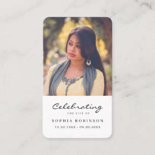 Photo Firande of Life Funeral Prayer Card Visitkort