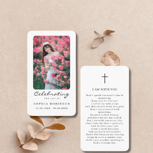 Photo Firande of Life Memorial Prayer Card Visitkort