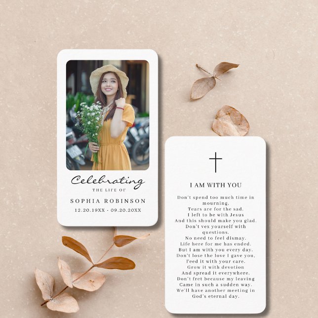 Photo Firande of Life Memory Prayer Card Visitkort (Skapare uppladdad)