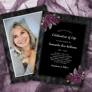 Photo Firande of Life Ro Blommigt Funeral Inbjudningar