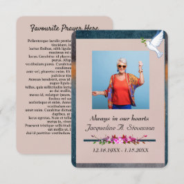Photo Firande of Life Service Prayer Card Tack Kort