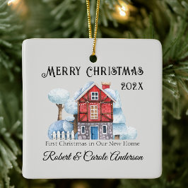 Photo First Christmas in Our New Home Julgransprydnad Keramik