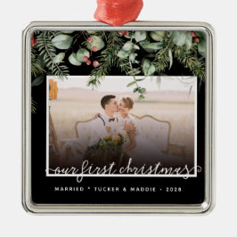 Photo First jul Married Winter Greenery Julgransprydnad Metall