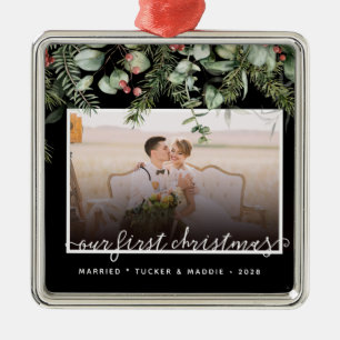 Photo First jul Married Winter Greenery Julgransprydnad Metall