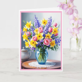 Photo First Mors dag Vår blommor Kort