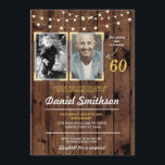 Photo Födelsedagsfest Manar Bilder Surprise Wood Inbjudningar<br><div class="desc">Två fotolagar,  inbjudan,  lägg till ditt foto i vintagen stil Wood inbjudan. Lägg till vilken ålder som helst. Bakåtskriften ingår.</div>