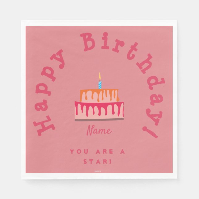 Photo Födelsedagsfest Pappersservett - Rosa HAMbyW (Framsidan)