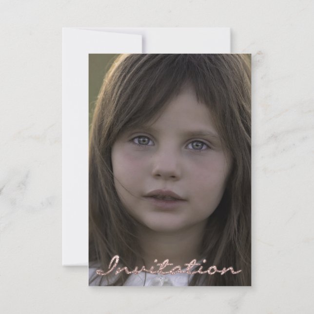 Photo Födelsedagsfest Ro Guld Glitter Inbjudningar (Baksida)