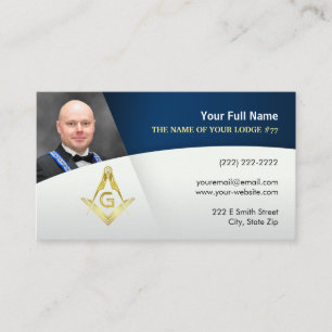 Photo Freemason-Affärskort Blåblå Guld Visitkort
