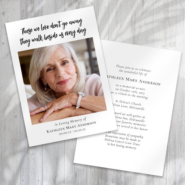 Photo Funeral Memorial Firande of Life Inbjudningar (Skapare uppladdad)