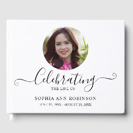 Photo Funeral Memorial Modern Keepsake Gästböcker