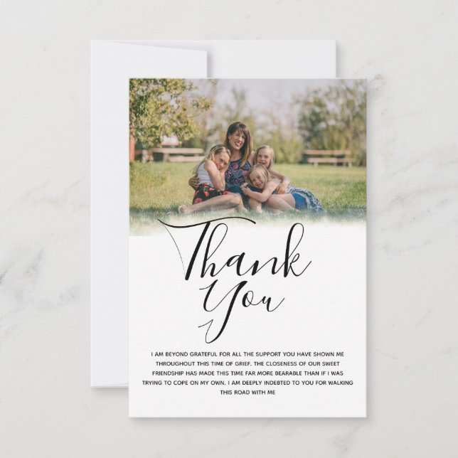 Photo Funeral Thank You Card Tack Kort (Framsida)