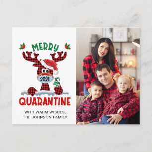 Photo Funny Merry Quarantine Hälsning Helgdag Vykort