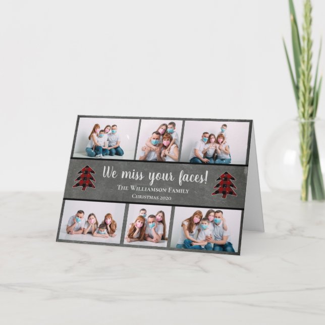 Photo Funny Miss Ansikte Ansikte Mask jul Helgkort (Framsida)