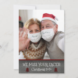 Photo Funy Miss Ansikte Covid jul Julkort