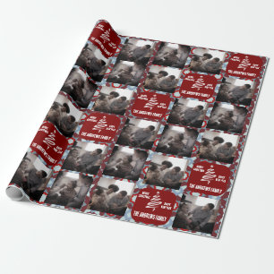 Photo Geometric Red i julfamiljen Presentpapper