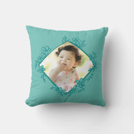 Photo Gift Idea - Blommigt Quote Teal Dekorativ ku Kudde