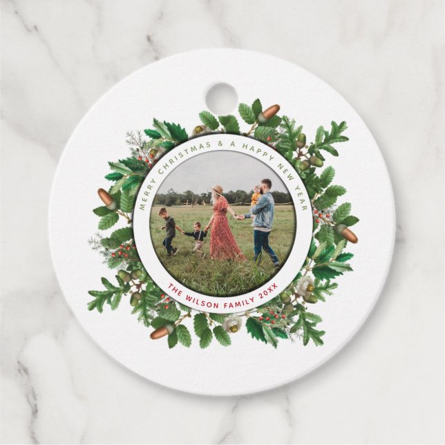 Photo Gift med jultomte Gåvor Etiketter (Framsida)