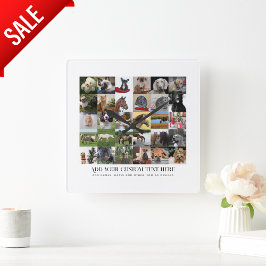 PHOTO GIFTS-MALLATES FAMILY FRIENDS PETS ANPASSNIN FYRKANTIG KLOCKA
