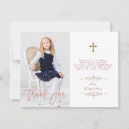Photo Girl Kor First Heliga Communion Ro Guld Tack Kort