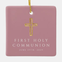 Photo Girl Religiösa Kor Rosa First Communion Julgransprydnad Keramik
