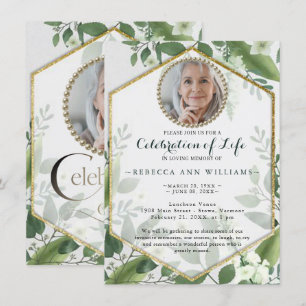 Photo Glitter Foliage Greenery Firande of Life Inbjudningar