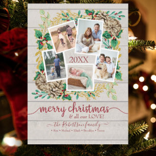 PHOTO God jul Greenery Watercolor Julkort