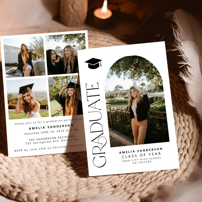 Photo graduation announcement and party invitation inbjudningar (Skapare uppladdad)