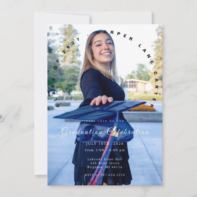 Photo Graduation Invitation, Class of 2026 Inbjudningar (Framsida)