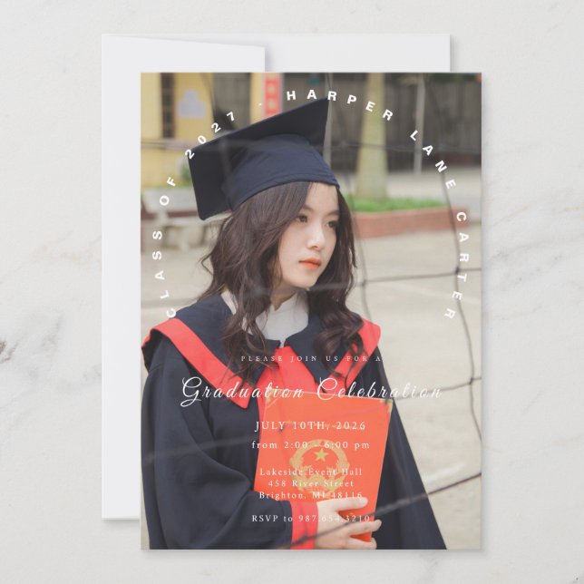 Photo Graduation Invitation, Class of 2026 Inbjudningar (Framsida)